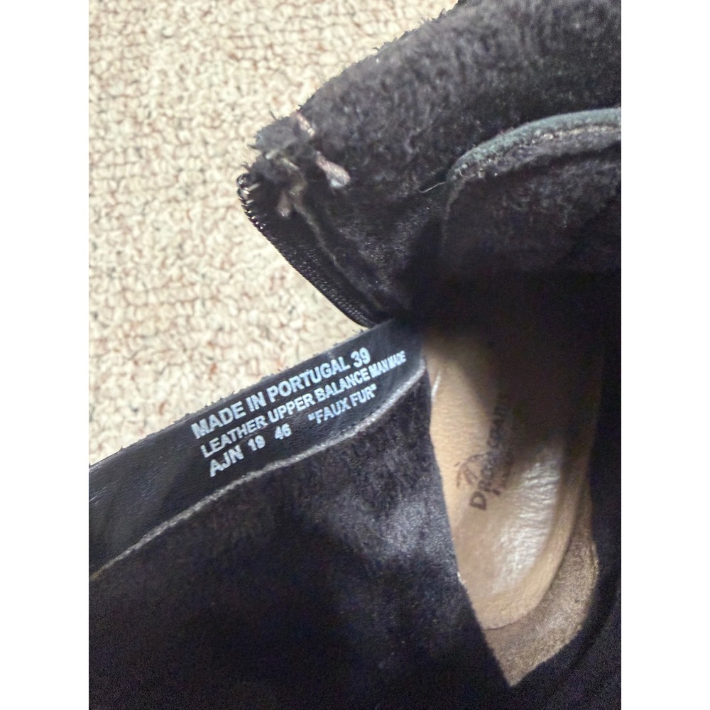 Dromedaris Women Black Leather Floral leather Lace Up Zip Combat Boots Size 39 - Picture 7 of 9